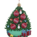 Christmas Tree Family of 5 Ornament For Personalization